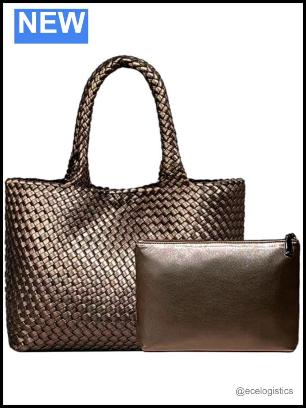 Woven Tote Bag for Women Handmade Vegan Leather Braided Shoulder Handbag with